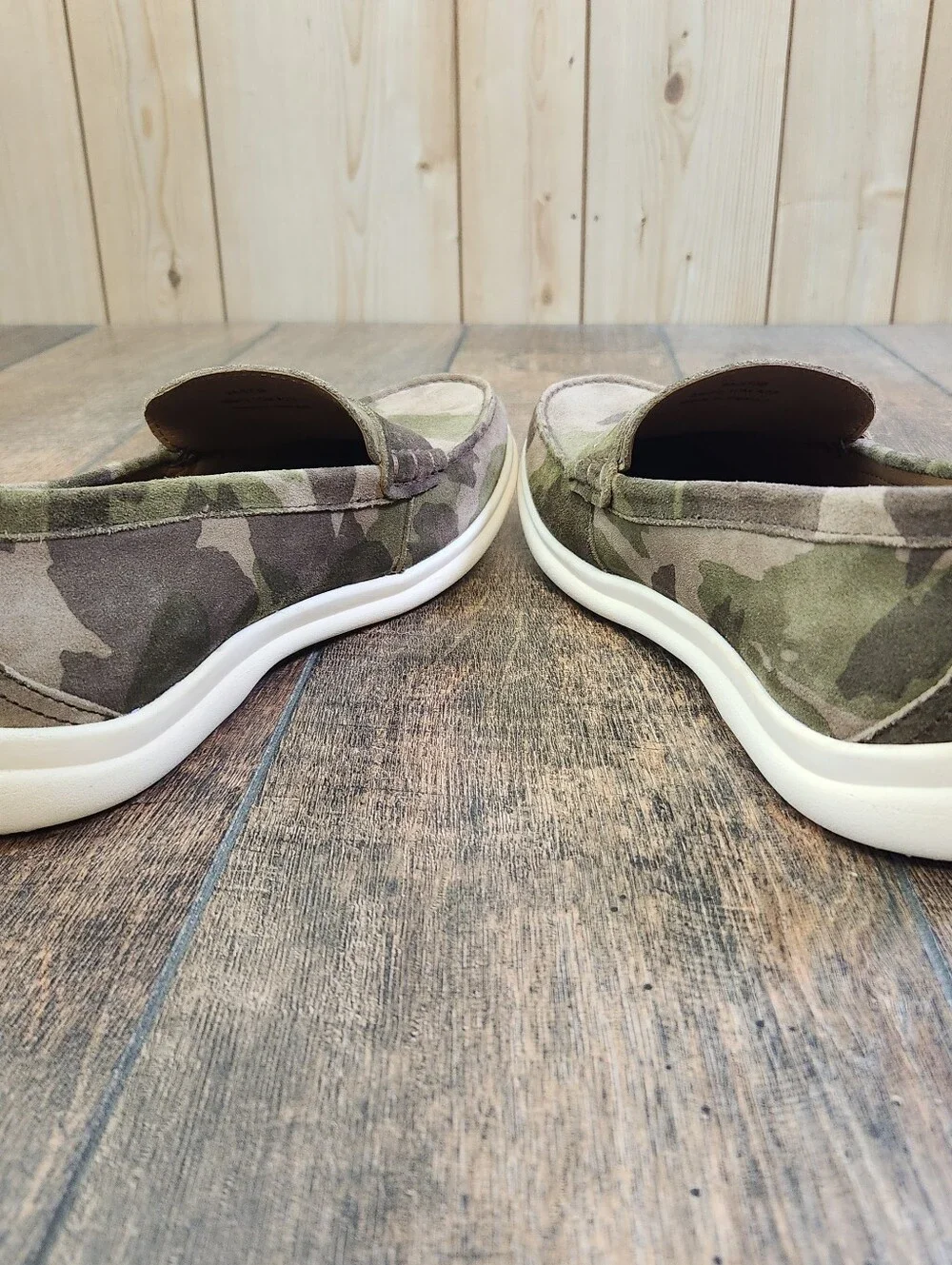 Johnston & Murphy Camo Suede Slip-On Loafer Brown Green Men's Size 10M 24-5738